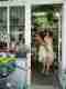 Sophie Graumann in the doorway of a flower shop, Berlin
